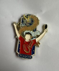 100 custom gold-plated enamel pins with UV finish