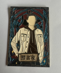 100 custom-designed and manufactured gold-plated enamel pins with paint and glitter