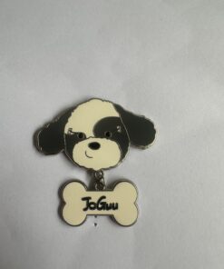 Enamel pin with chain attachment