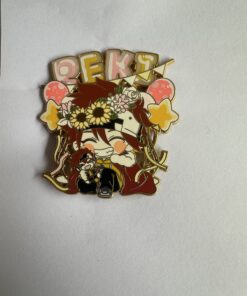 Enamel pin with screen print