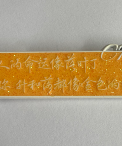 Painted enamel pin with glitter & glass